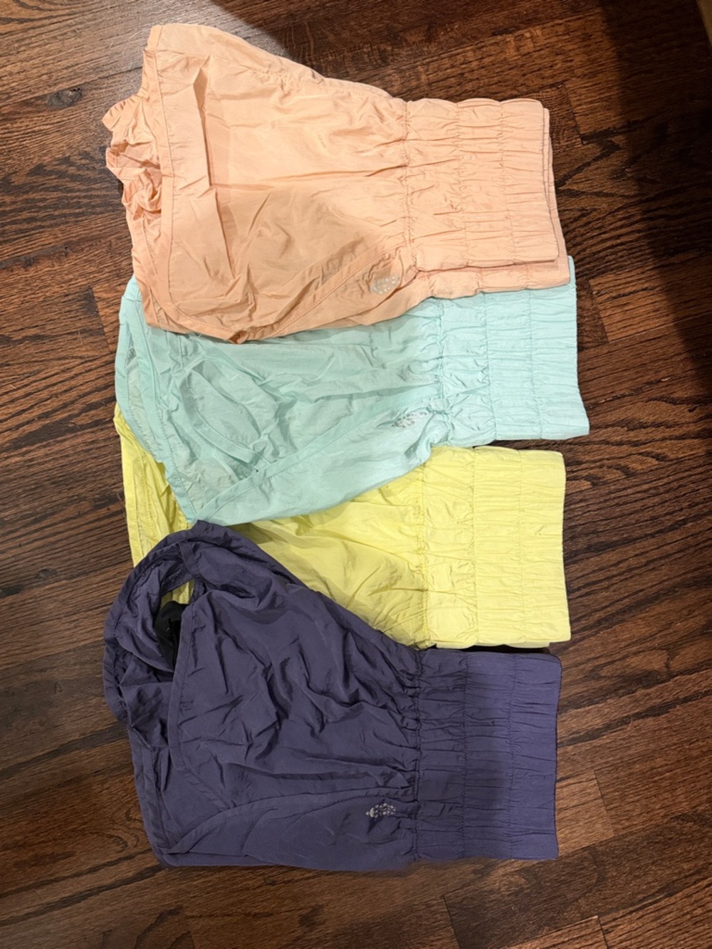 Free People Athletic Shorts Set in Peach, Mint, Yellow, and Purple Bundle